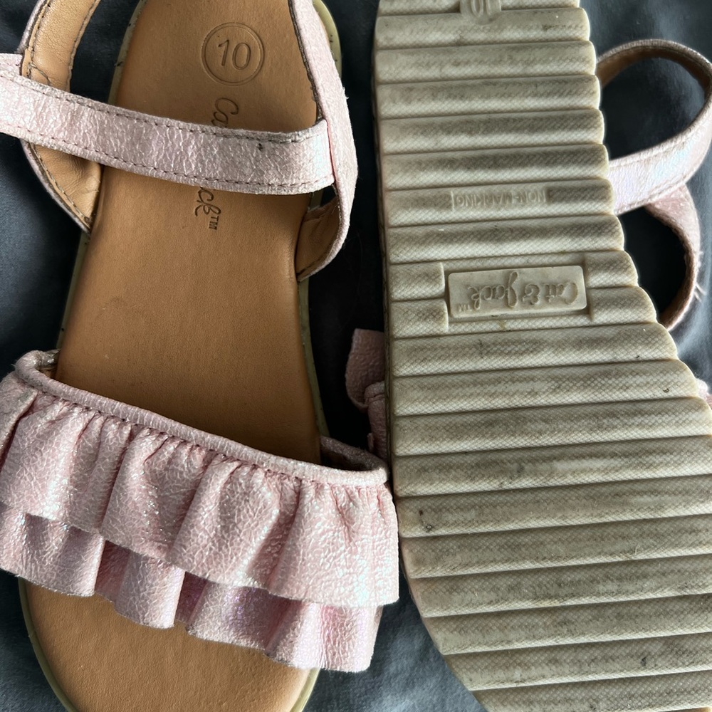 Girls size 10 pink/glitter sandals
